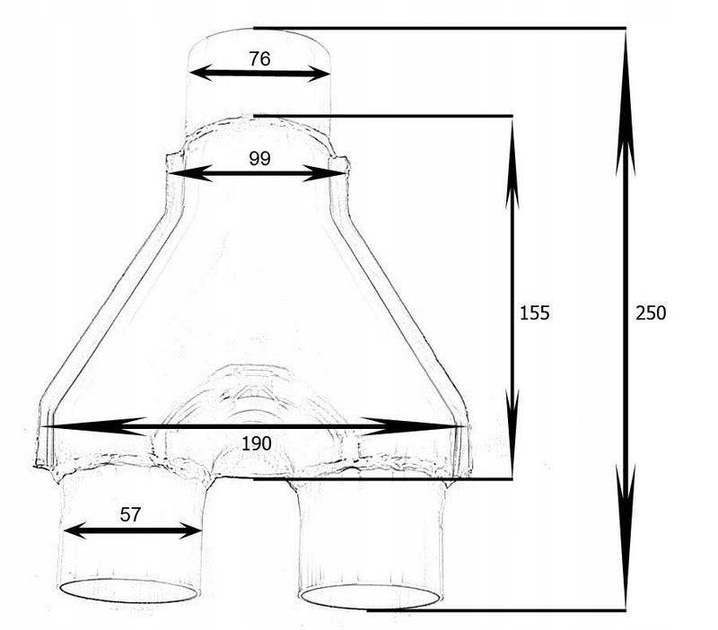 Y труба тройник выпускной 57 - 76mm bm sport в Украине