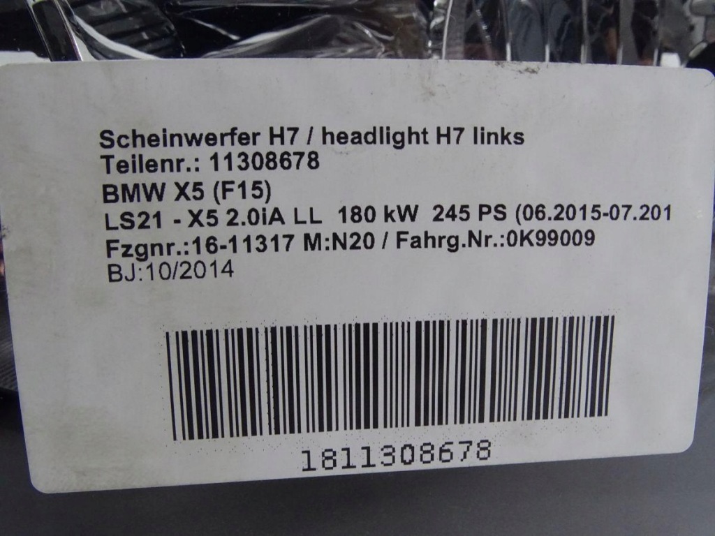 Купить Bmw x5 f15 13-18 лампа левый перед обычная h7 оригинал комплектная 7290047