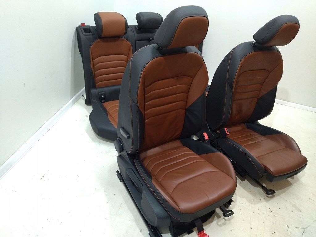 фото №9, Оббивка сидіння заднє сидіння коричнева шкіра ergo обігрів масаж vw arteon 2019+