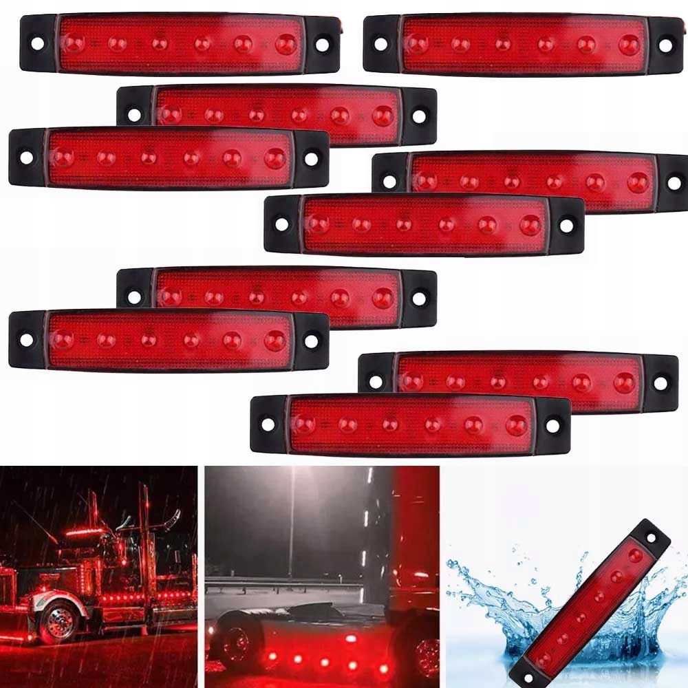 фото №1, 10szt лампа габаритная габаритный фонарь диодная 6 led габаритные огни do грузовиков