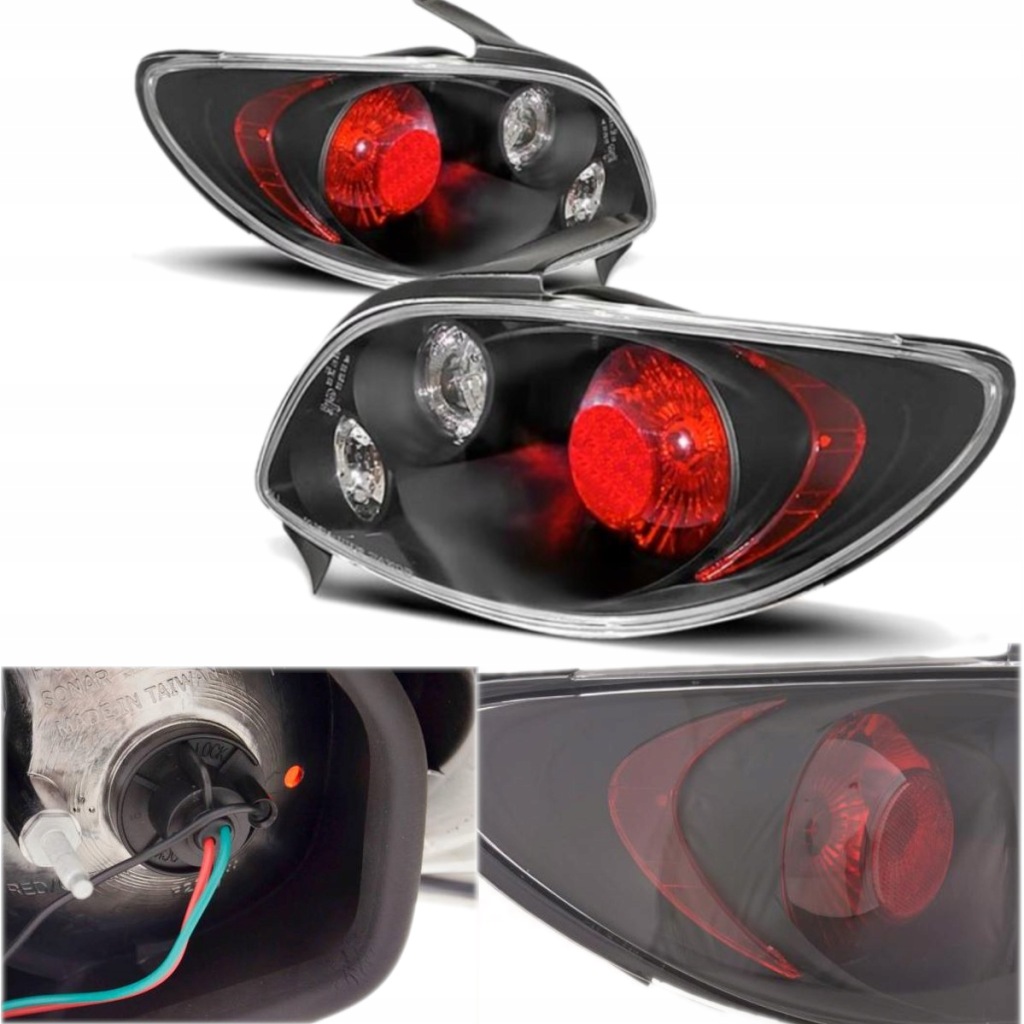 фото №2, Nowe лампи задні do peugeot 206 хетчбек od 1998 roku atest black