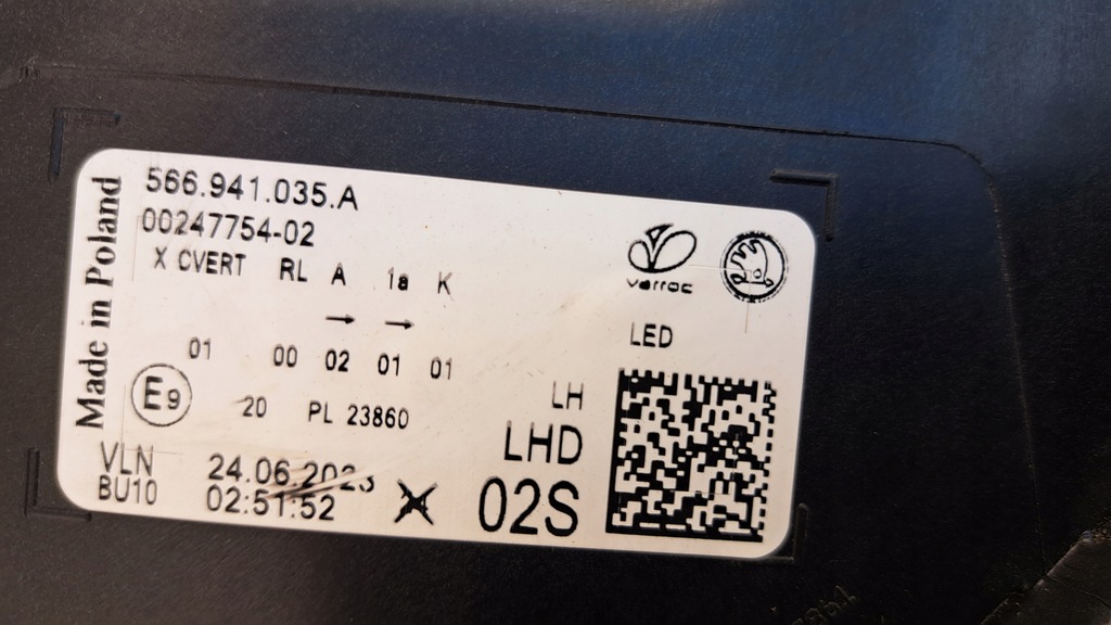 фото №10, Skoda kodiaq лампа левая левый перед led 566941035a