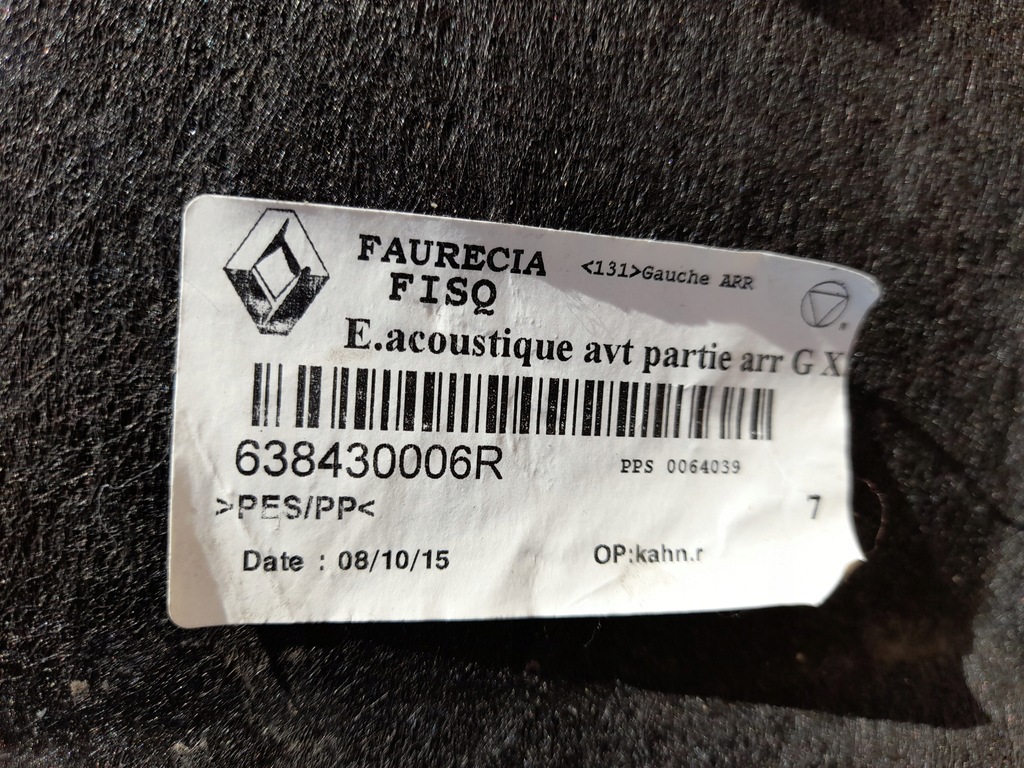 фото №5, Подкрылок левая передние часть задняя renault scenic iii grand org nowe