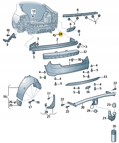 фото №3, Заглушка проушина буксировочный задняя skoda rapid