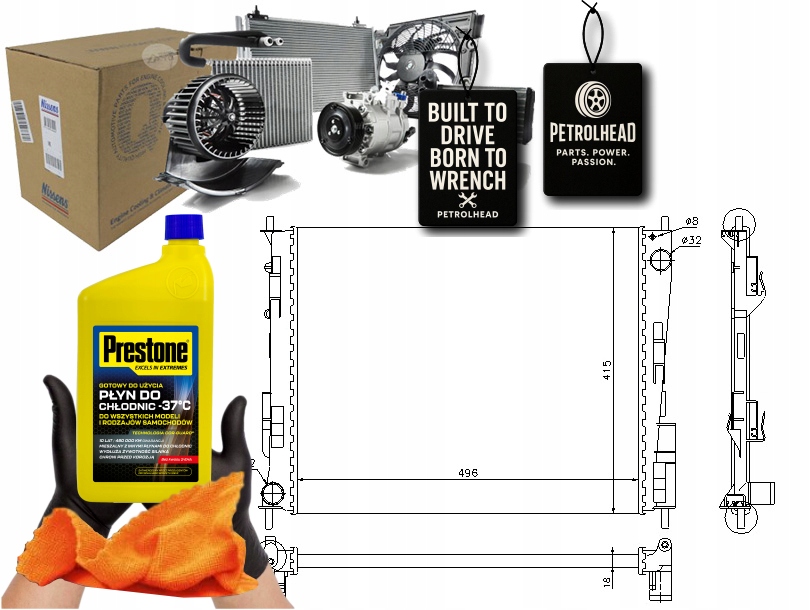 фото №1, Радіатор двигуна renault twingo ii wind 1.2/1.5d/ #petrolhead pro+ kit5