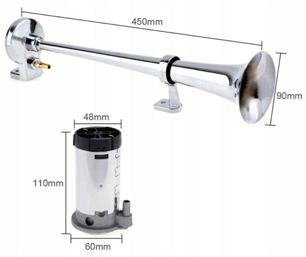фото №9, Громкий клаксон пневматический с kompresorem сигнал сигнал сигнал tir 150db