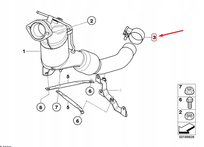 Купити Супорт глушника bmw 3 e46 d=62mm 18307785717 7785717