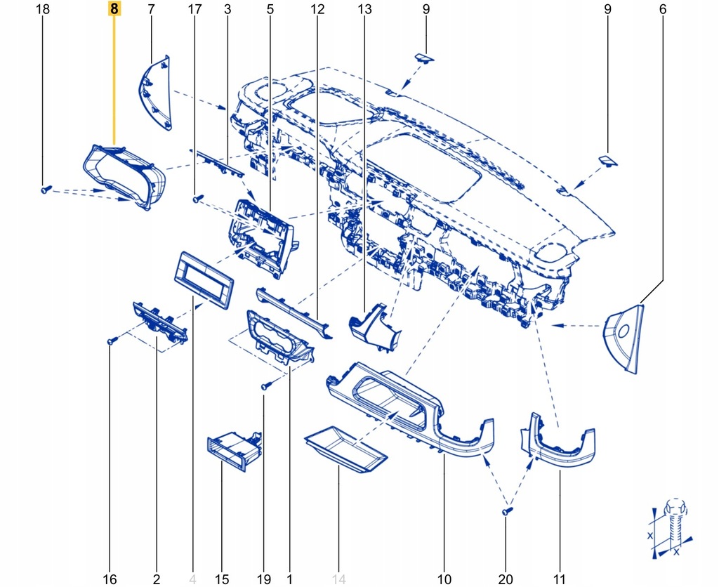 фото №16, Защита козырёк спидометра renault trafic iii lift iv nissan nv300 682645453r
