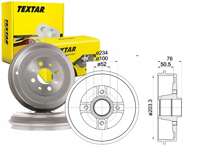 фото №2, Барабан ham. renault t. clio/ megane/ thalia/ twingo 96- bez підшипник textar 9