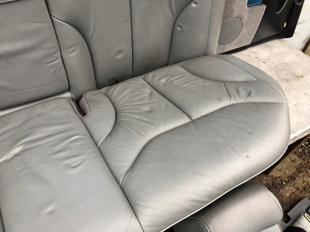 фото №7, Mercedes w140 lift long сиденья заднее сиденье обивка кожа серые