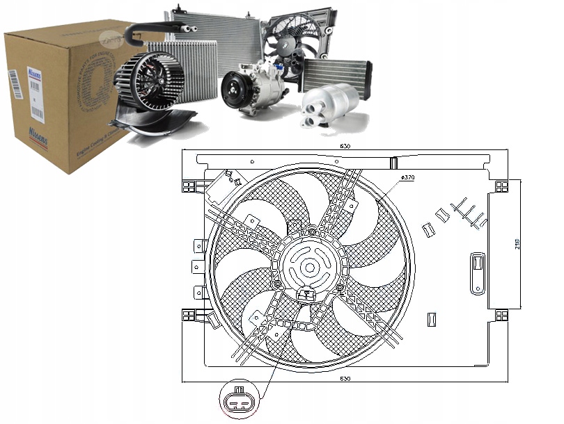 фото №1, Вентилятор радіатора з корпус fiat grande punto
