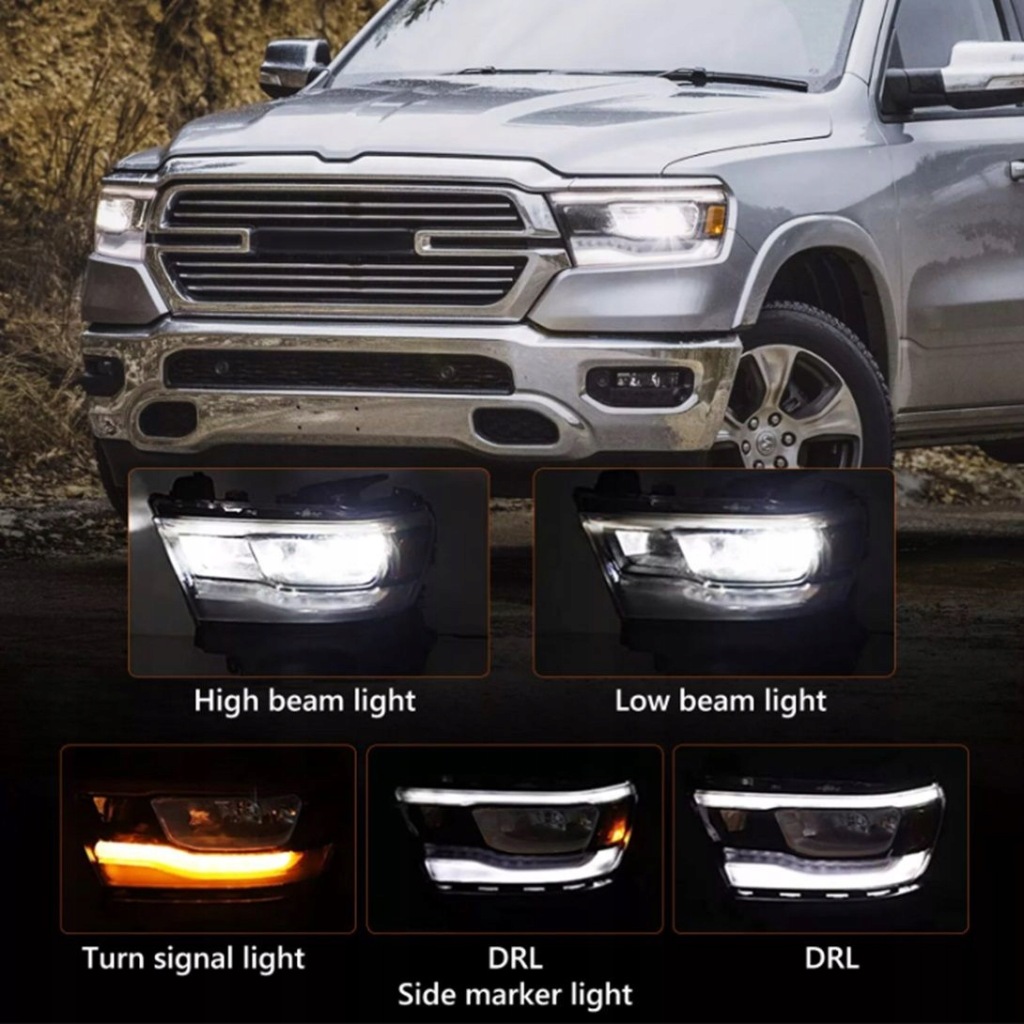 фото №3, Набір фари full led dodge ram 1500 19-23