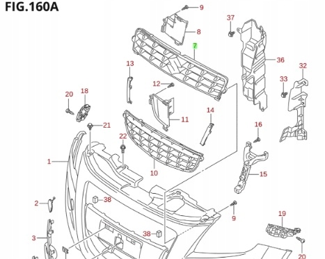 фото №5, Suzuki splash 2012 - 2014 решётка решётка радиатора решётка радиатора