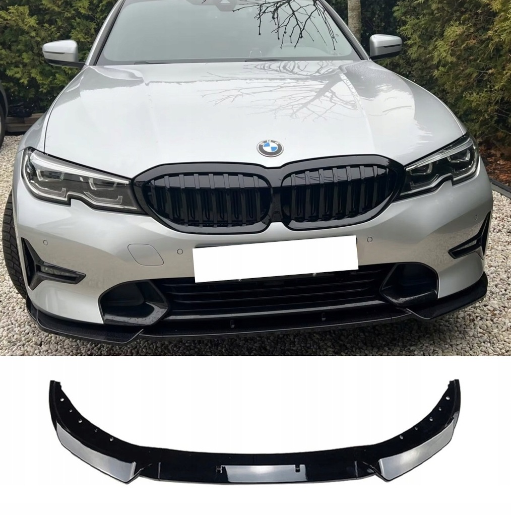 фото №16, Накладка бампера обычного сплиттер чёрный bmw g20 g21 przedlift 2019-2022