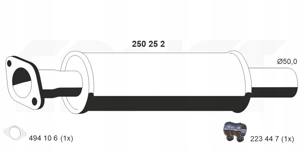 фото №1, Ernst 250252 гаситель средний do mini хэтчбек r50, r53 cabrio r52