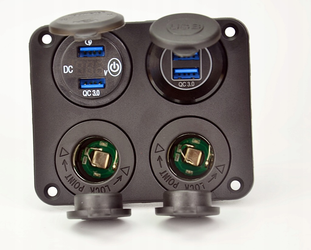 фото №1, Зарядний пристрій 4xusb woltomierz роз'єм прикурювача