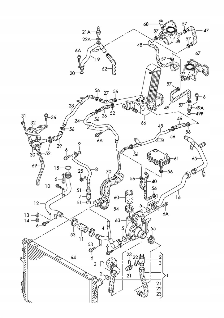 фото №10, Труба wąż шланг wody 4.2tdi 057121131b audi q7 4l