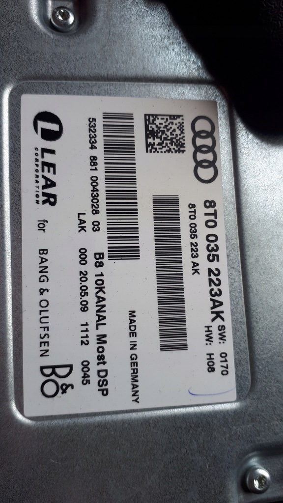 фото №9, A4 b8 s4 a5 q5 усилитель bang&olufsen 8t0035223ak