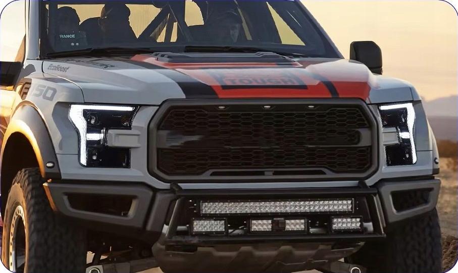 фото №10, Фари led білий bursztynowy drl do ford f150 raptor 2015-2020 світло передні