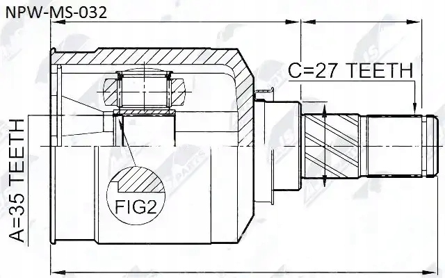 фото №1, Шарнир полуось npw-ms-032 nty
