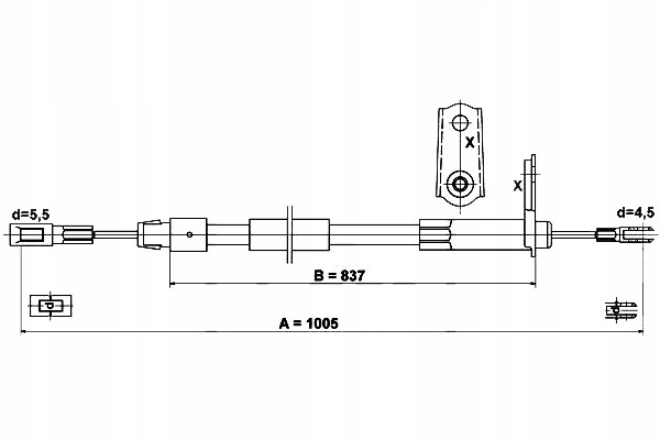 фото №2, Трос тормоза ручного mercedes slk r170 2.0/2.3