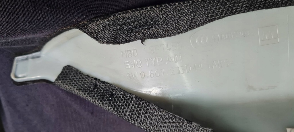 фото №14, A4 b9 8w обшивка захист стійка ліва лівий перед 8w0867233d