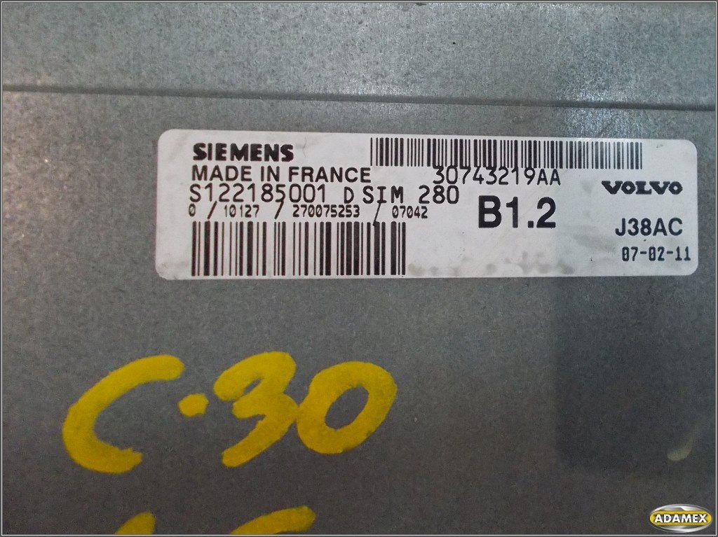 фото №4, Volvo c30 v50 1.6 бортовий комп'ютер блок керування 30743219aa