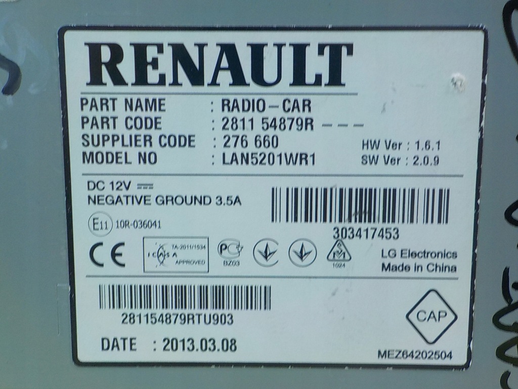 фото №5, Renault captur i 13r 5d радио дисплей 281154879r