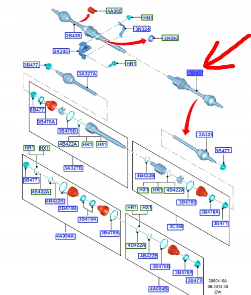 Купить Приводной вал левая ford focus mk3 2012-18 1.0 eb