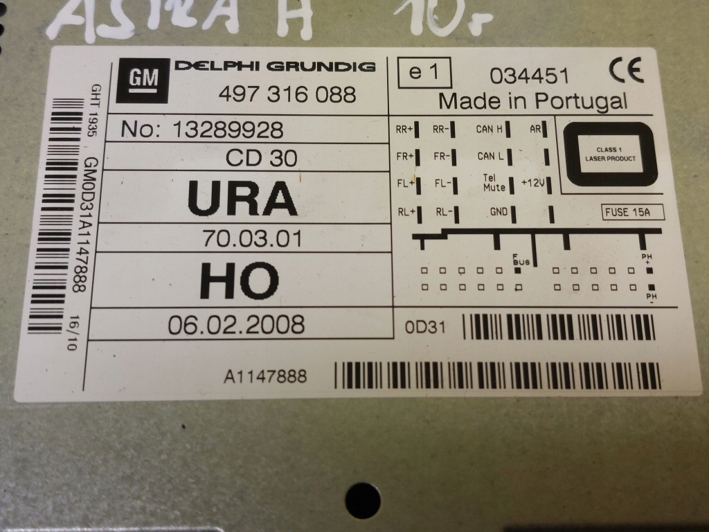 фото №5, Opel astra h радио проигрыватель 13289928