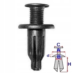 фото №1, Клипса штифт распорный chevrolet daewoo