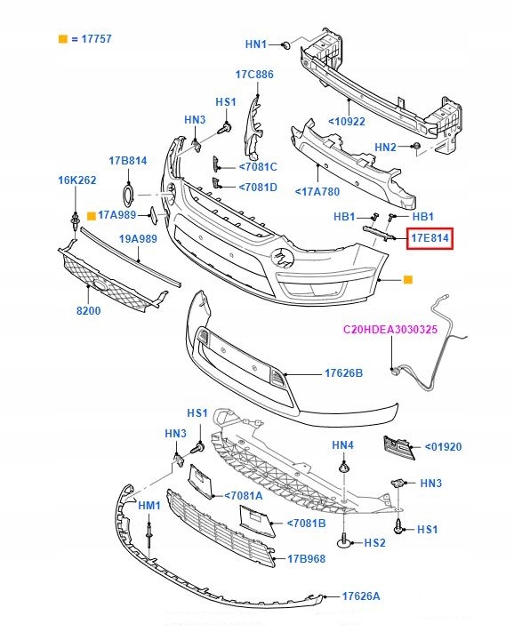 Напрямна бампера лівий перед s-max _ galaxy 2006-15 _ 1694759 _ 6m21-17d959-ae Ціна