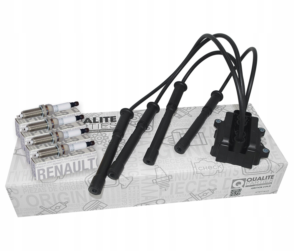 фото №1, Катушка зажигания + свечи зажигания оригинальный номер renault clio ii kangoo 1.2 16v 3 болты