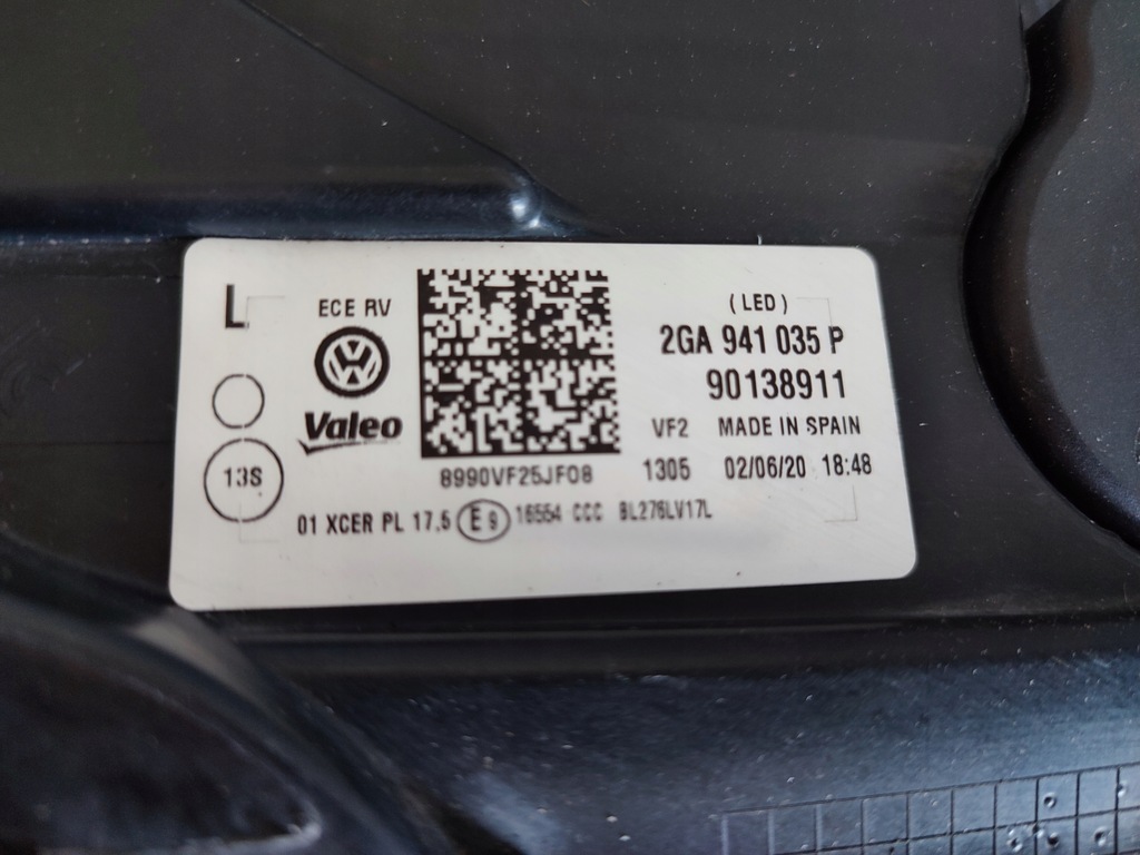 фото №5, Vw t-roc 2ga full led лампа левая перед 2ga941035p