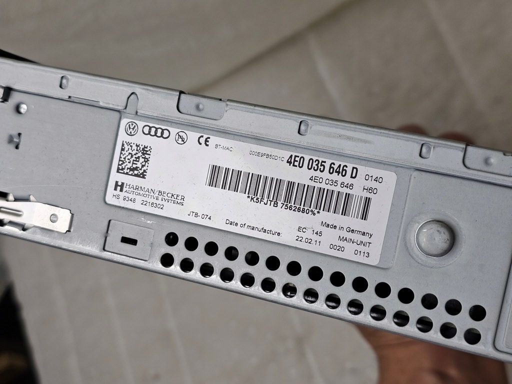 фото №5, Радіо зчитувач навігація mmi audi a6 c6 4e0035646d
