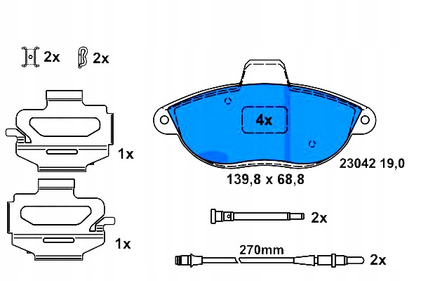 фото №1, Ate гальмівні колодки гальмівні citroen evasion jumpy fiat sc