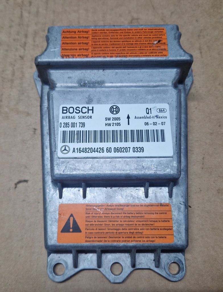 фото №1, Mercedes r ml w251 w164 модуль датчик подушка безпеки bosch 1648204426 0285001739