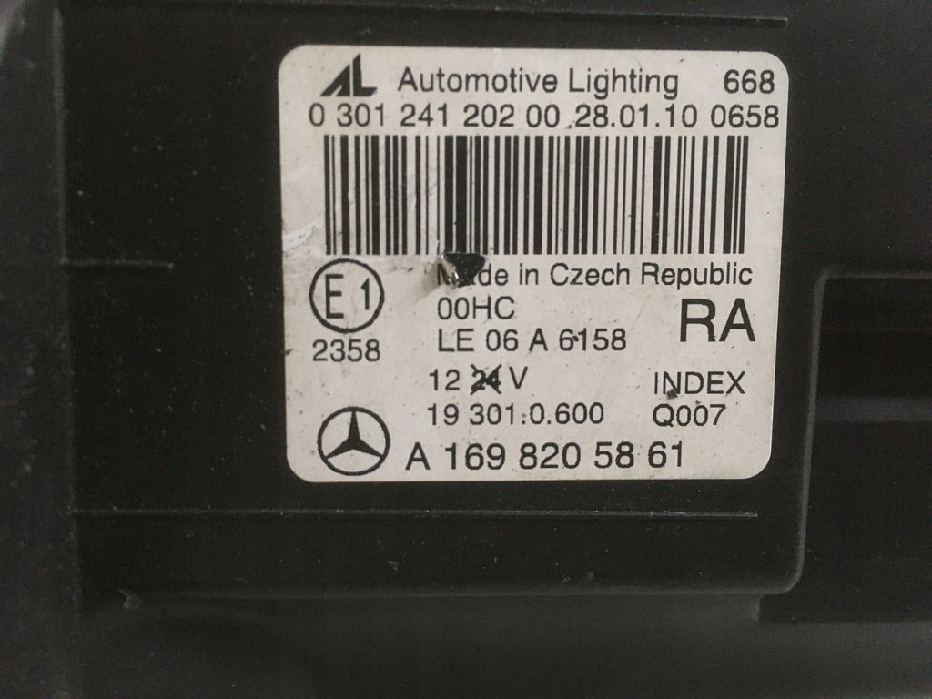 фото №11, Mercedes a klasa w169 lift лампа права