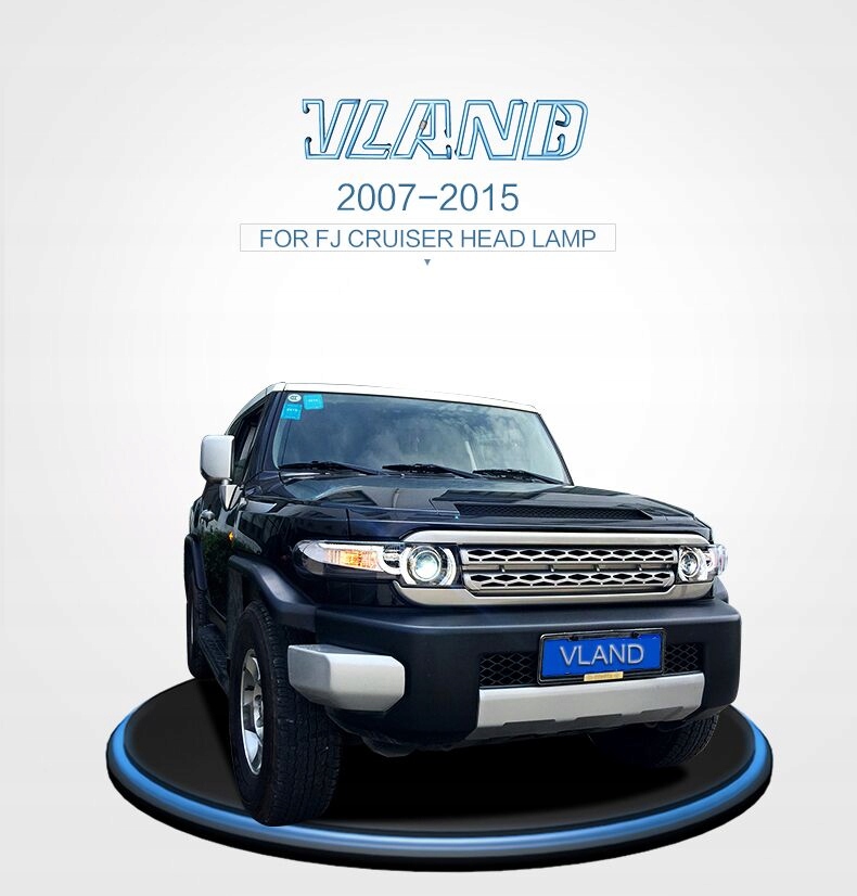 фото №11, Toyota fj cruiser xj10 2007-2015 лампа лампы перед led vland europa + решётка радиатора