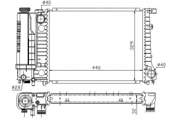 069487_e радіатор bmw 3 e-36 91-98 316i-318i sk в Україні