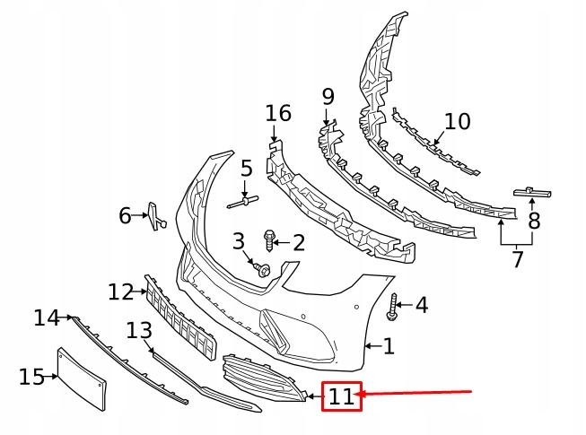 Купити Mercedes-benz s w222 бампер передній лівий зовнішній решітка радіатора a2228850800 oem