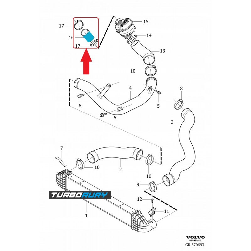 Шланг труба патрубок turbo інтеркулер volvo v70 3 s80 2 2.4 d 31274410 Зі Шроту