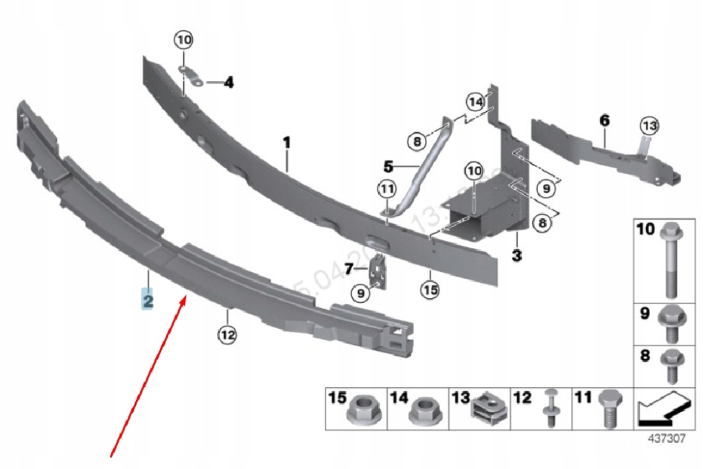 Купити Bmw x5 f15 передній бампер m амортизатор пінний 51118054010 8054010