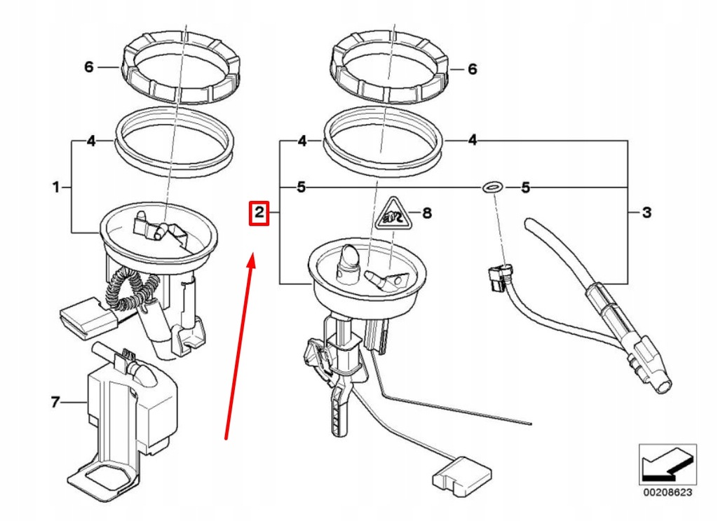 фото №7, Bmw 3 cabrio e46 датчик рівня пального 2229683 16142229683 оригінальний