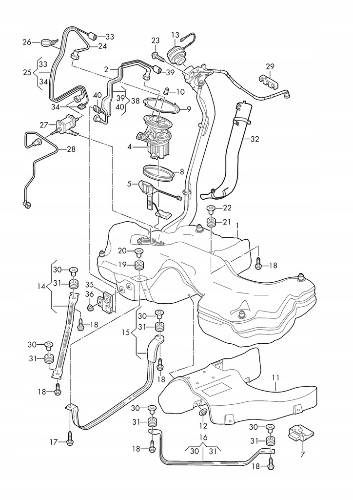 фото №14, 8w0201653e кронштейн бака топлива a5 f5 8w