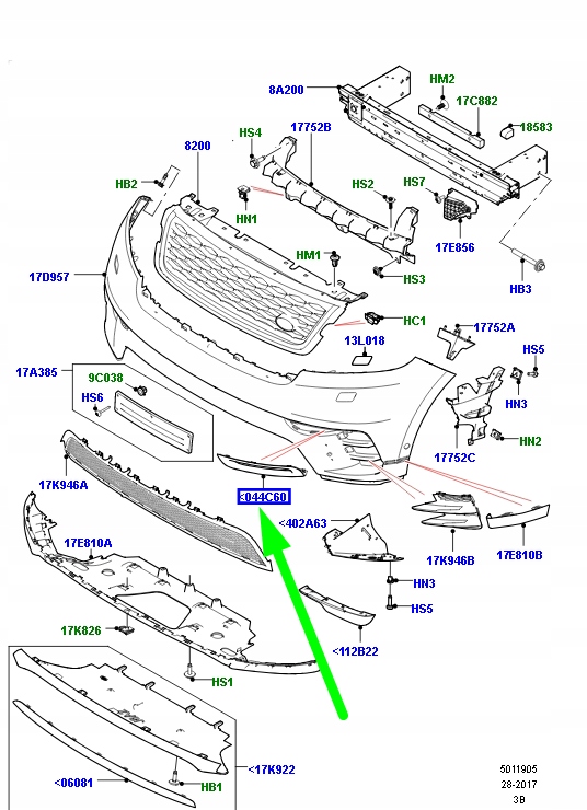 фото №10, Крышка передней лампы противотуманной land rover range rover velar l560