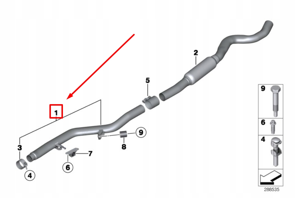 фото №6, Bmw 4 coupe f32, f82 труба глушителя передний 7633123 18307633123оригинальная