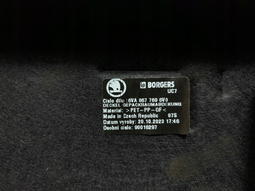 фото №6, Skoda fabia iv hb 5d задняя полка багажника 6va867769