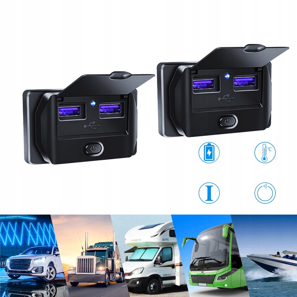 фото №7, 2x зарядное устройство автомобильная usb, быстрые зарядка телефона komórkowego, wodoo