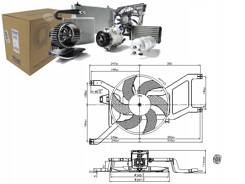 фото №1, Nissens вентилятор радіатора з корпус dacia log